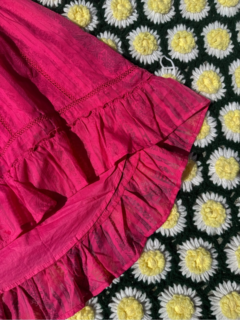 Aeropostale Fuchsia Ruffled High-Low Skirt - Picture 3 of 5